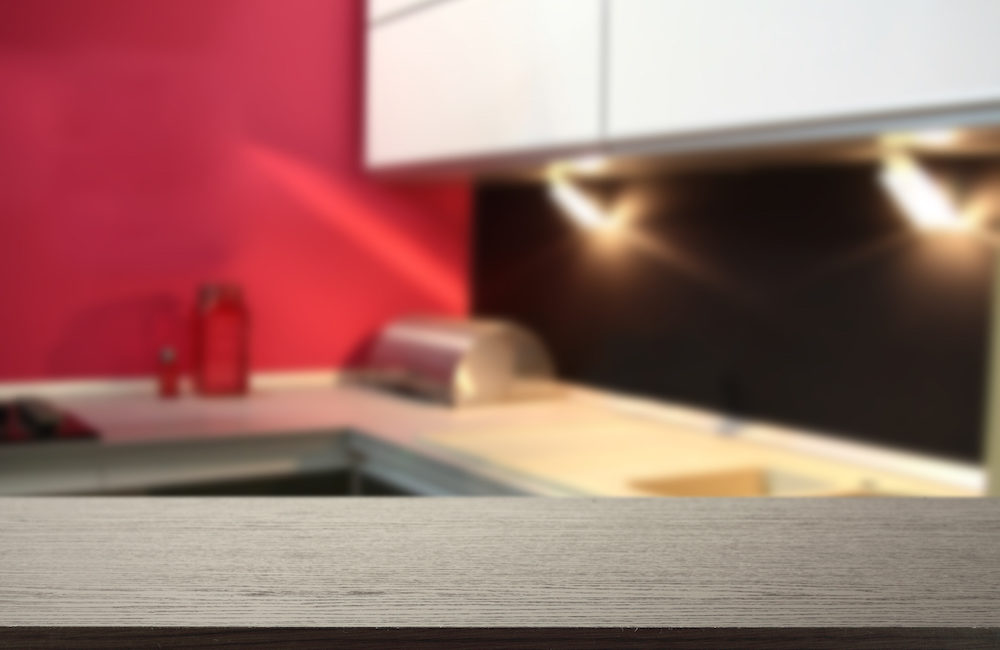 Red Kitchen with Cabinets